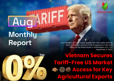 Báo cáo về thị trường tiêu và các loại gia vị khác trong tháng 8 và 8 tháng đầu năm 2025.
